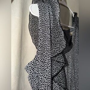 MICHAEL Michael Kors Black and White Animal Print Top